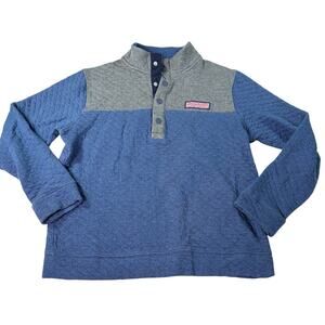Vineyard Vines The Shep Shirt boys 1/4 zip quilted sweatshirt Size L 16. coastal